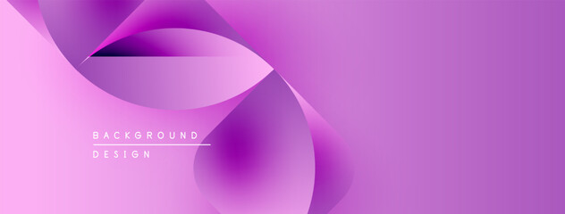 Abstract purple background. Overlapping shapes create dynamic visual flow, modern design elements present. Smooth gradients enhance depth.