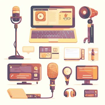 Online Broadcasting Equipment Microphones, Laptops, Webcams, and More for Seamless Streaming