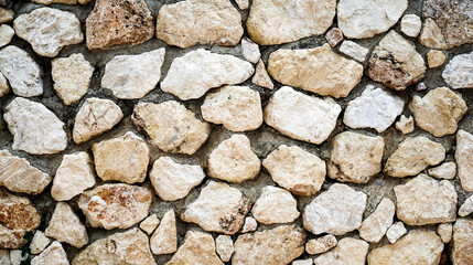 Light brown embossed stone on cement wall for abstract background and texture for interior or exterior design. Beautiful patterns, banner, wallpaper close up.