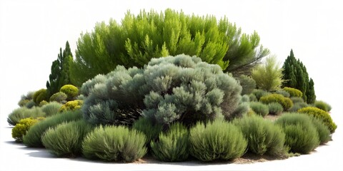 Green leaves tropical foliage plant bush, the shade garden landscaping shrub plant isolated on white background, clipping path.