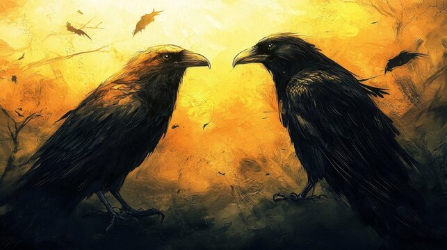 The Illustrative Journey of Hugin and Munin in Celtic Culture