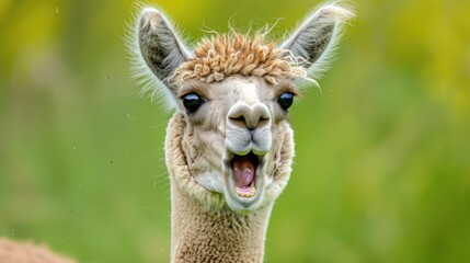 Obraz premium Llama with open mouth