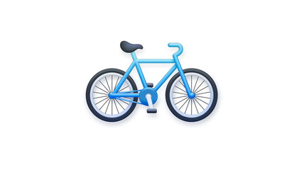 Fototapeta premium Blue bicycle icon with black tires and seat. Symbol for cycling, transportation, and recreation.