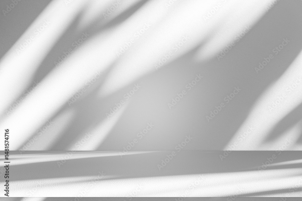 Poster Wall interior background, studio and backdrops show products.with shadow from window color white and grey. background for text insertion and presentation product	