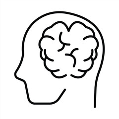 human brain icon in line style. Editable stroke. vector illustration