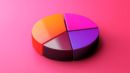 Obraz premium Abstract D pie chart with glossy surfaces and parted highlights