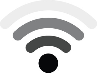 WiFi Signal Icon in Black and Gray – Vector Wireless Network Symbol