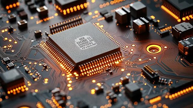 Circuit board with illuminated chip