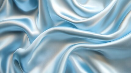 Fototapeta premium Abstract Drapery of Light Blue Silk Fabric