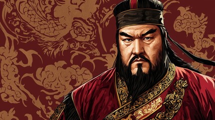 Stunning portrait capturing the essence of Genghis Khan, the renowned Mongolian emperor.
