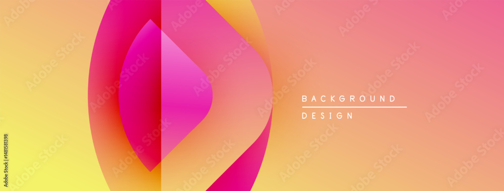 Poster abstract gradient background. pink, yellow hues blend smoothly. modern design element for digital pr