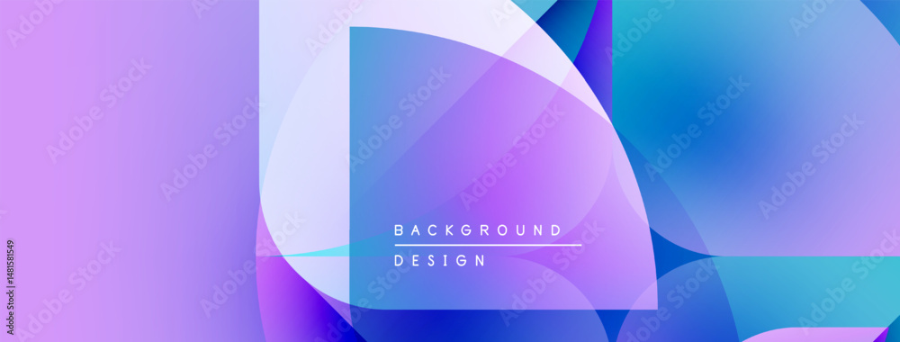 Poster Abstract gradients blend purple, blue hues. Overlapping shapes create dynamic visual texture. Modern design element for backgrounds.