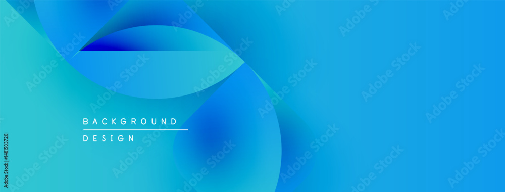 Poster abstract blue gradients create flowing shapes. text reads background design. minimalist style, moder