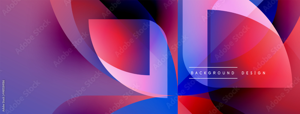 Aufkleber abstract fluid shapes, vibrant colors blend. modern design, gradient effect creates dynamic visual e