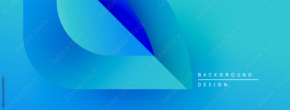Leinwandbilder Abstract blue gradient layers create dynamic visual flow. Modern design suggests technology, innovation, fluidity. Simple, clean aesthetic.