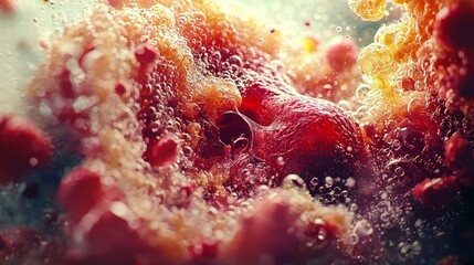 Illustrative visualization of the digestive process in the stomach.