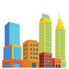 Fototapeta premium City Building Skyscrapers Illustration