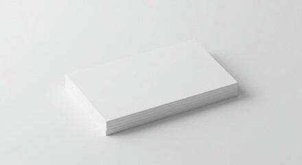 Stack of blank business cards on a plain white surface. A minimalist, professional presentation of blank cards ready for branding.