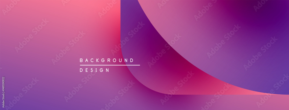 Poster abstract gradient background. pink, purple hues blend smoothly. minimalist design features text back