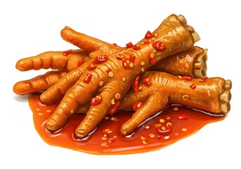 Spicy Indonesian chicken feet in red chili sauce