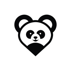 Adorable black and white panda bear face emblem a cute vector illustration for various design applications