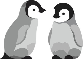 Naklejka premium Cute Baby Penguin Vector Standing on Ice – Cartoon Character for Kids Design