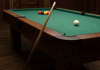 Billiard table in game room