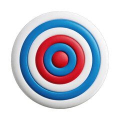 Concentric Circles Target Red White Blue on Transparent Background