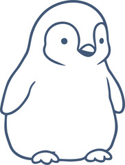 Baby Penguin Vector in Christmas Costume – Festive Animal Clipart for Holiday Cards