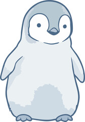 Vector of Baby Penguin Playing with Snowball – Cartoon Animal for Winter Design