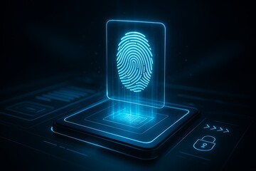 Futuristic Fingerprint Scanning Technology Concept