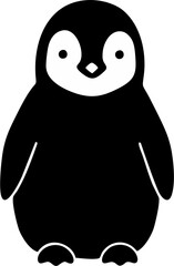 Baby Penguin Vector with Iceberg Background – Cute Arctic Scene Illustration