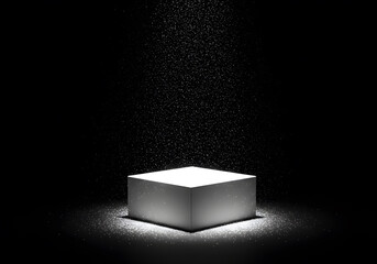 Illuminated white cube display