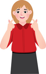 Korean Love Hand Gesture by Cute Girl