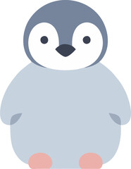 Cute Baby Penguin Wearing Ear Muffs – Winter Theme Cartoon Character