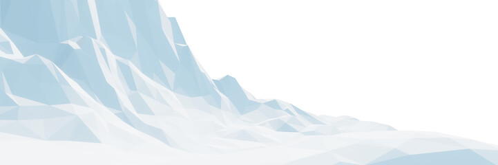 Low polygonal ice mountain. Cold Environment