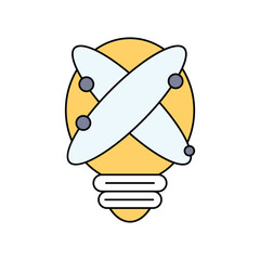 lightbulb lineal color line icon with white background vector stock illustration