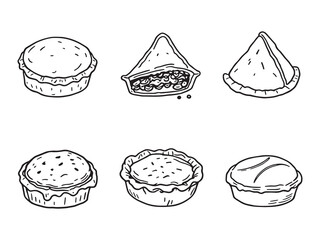 Traditional meat pies detailed vector art © Nazma Begum