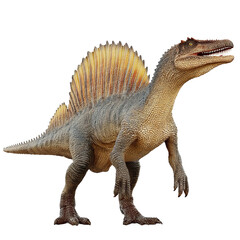 Fototapeta premium Spinosaurus dinosaur model against white background 