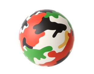 3D Camouflage Sphere on Transparent