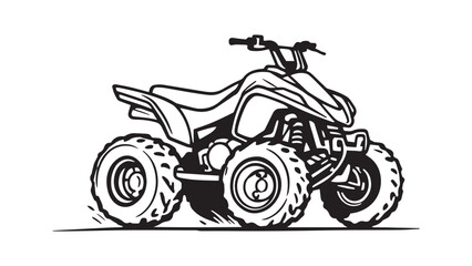 Fototapeta premium ATV line art illustration 