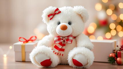 Fototapeta premium PNG Merry christmas plush cute bear.