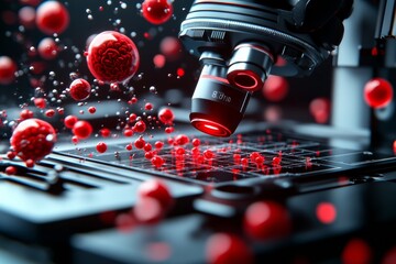 Embryo under microscope and scientific analysis