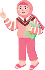 Muslim Kid Going to Quran Class During Ramadan