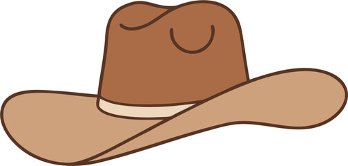 Detailed Line Art Vector of Cowboy Hat – Perfect for Vintage and Tattoo Designs