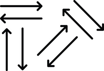 set of black direction arrow. hand drawn direction arrow vector illustration.