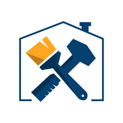 home restoration logo design a property maintenance house renovation symbol vector icon