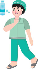 Thirsty BoyWaiting for Iftar During Holy Ramadan