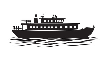 Obraz premium Barge line art illustration