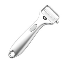 Obraz premium Shiny silver cheese slicer on transparent background